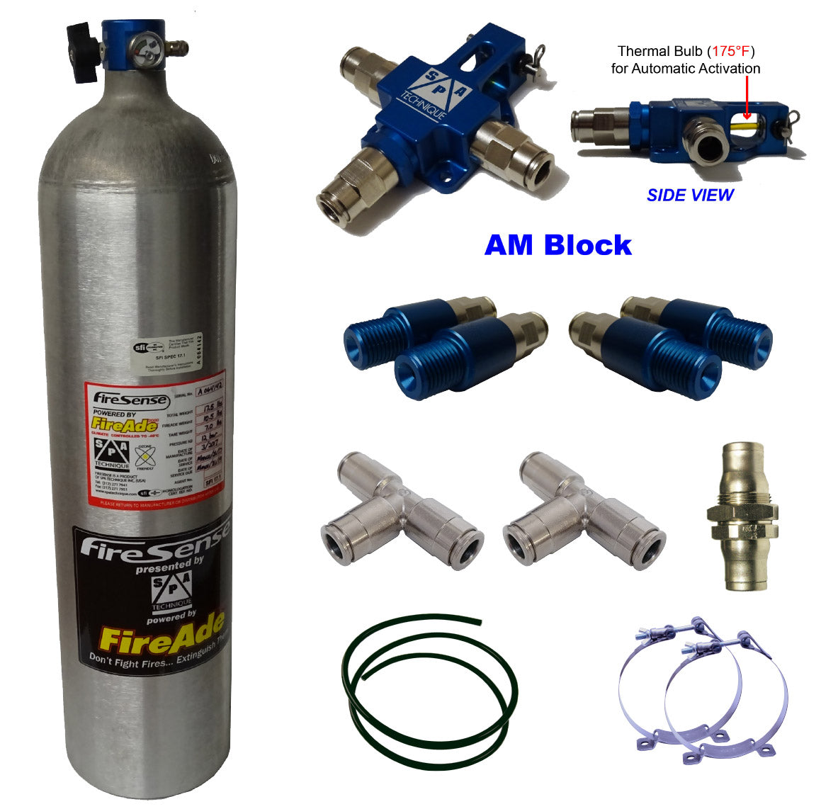 10lb. FireAde2000® FireSense System with Automatic/Manual (AutoSense Thermal Technology) SFI 17.1 Cert with Standard Brackets