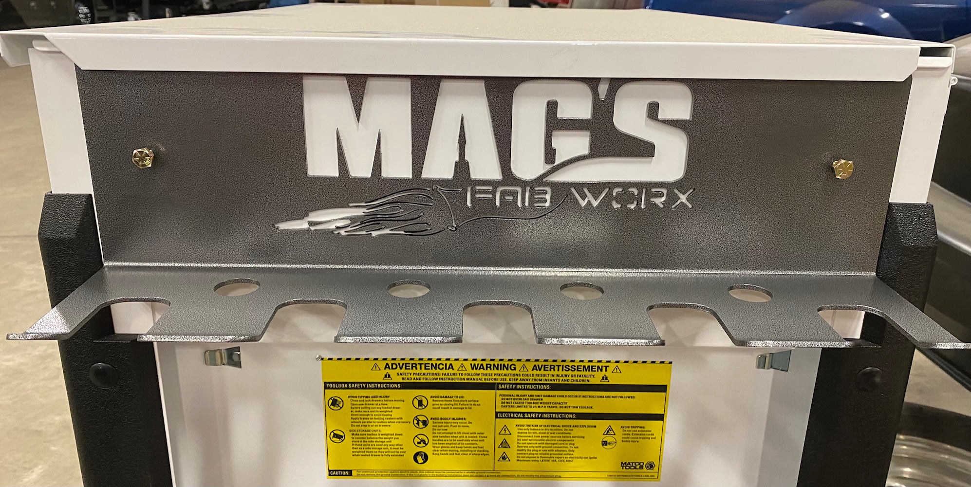 MAG'S FAB WORX MULTI TOOL RACK FOR MATCO and SNAP-ON BOXES